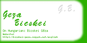geza bicskei business card