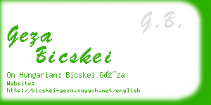 geza bicskei business card